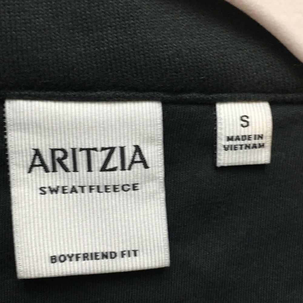 Aritzia Boyfriend Fleece Quarter Zip Pullover Small Green Gorpcore Athleisure - Picture 2 of 9